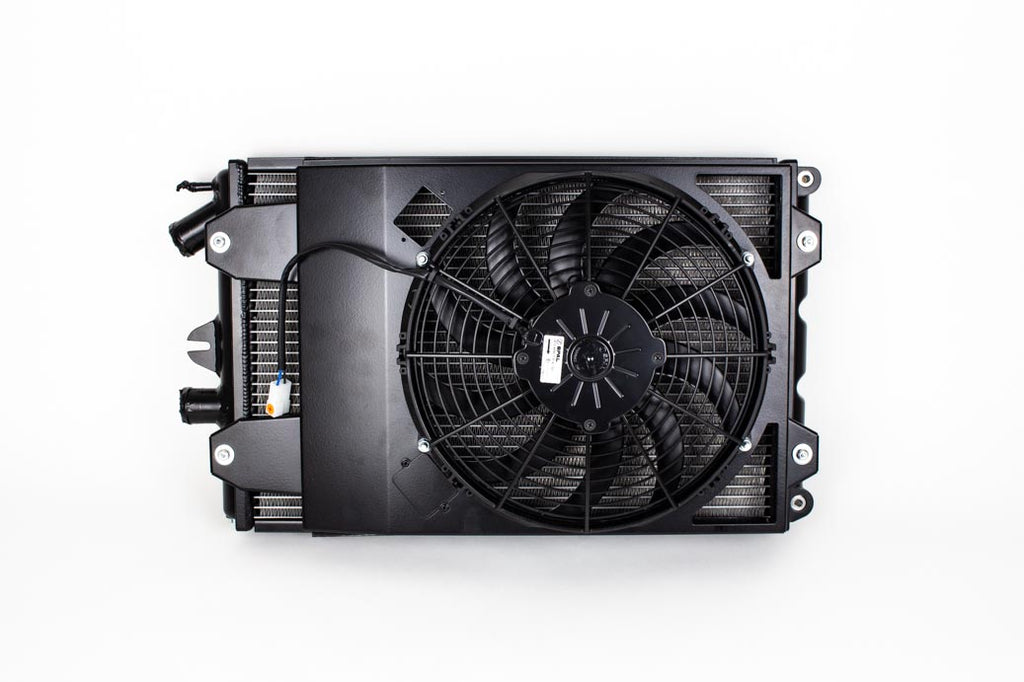 Hochleistungskühler für Ferrari F430 inkl. SPAL-Lüfter Rechts (48mm Netz)