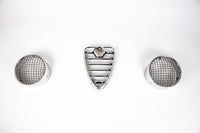 Aluminium Scheinwerfer-Ringe mit Gitter inkl. Kühlerherz für Alfa Bertone GT / GTAm / GTV Typ 105 (SET)